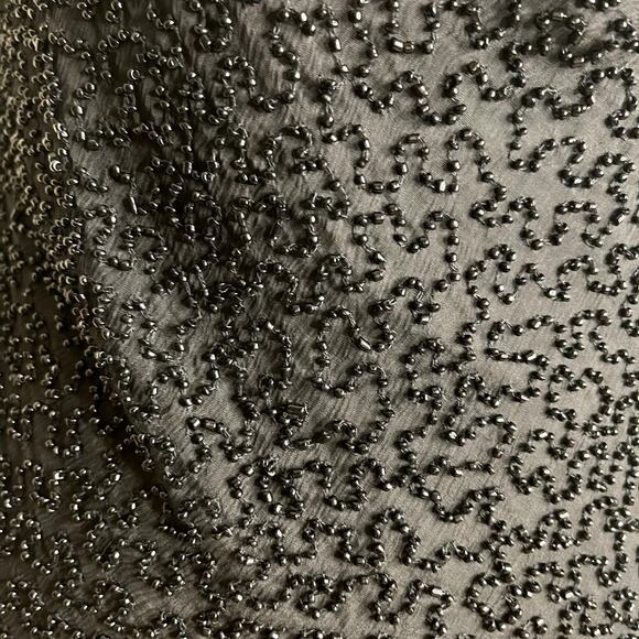 Vintage 80's Stenay Sleeveless Black Beaded Cowl Neckline Silk Tank Top Size M - Picture 5 of 14